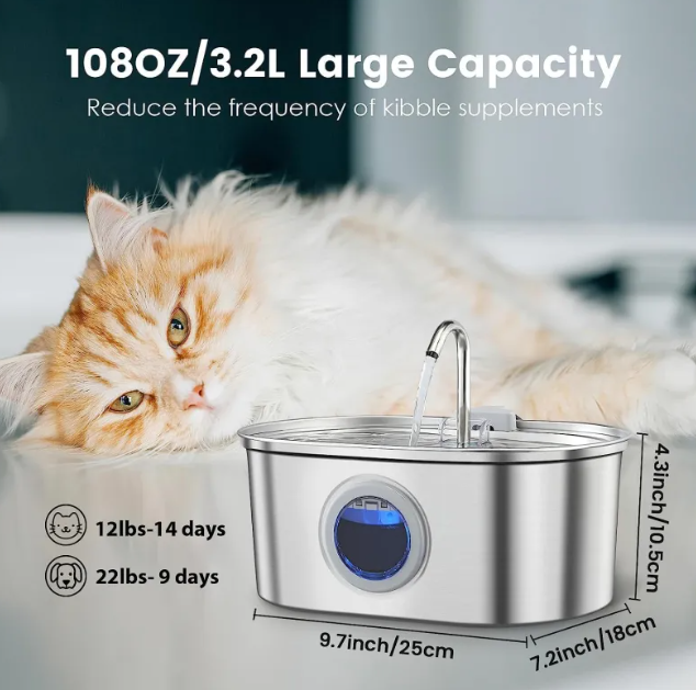 Silent Stainless Electronic Cat Feeder